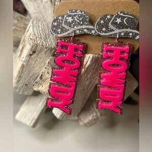 Howdy cowboy hat earrings New